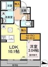 ブリーズ六条 1LDKの間取り