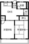 南荘マンション 2DKの間取り
