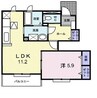 サンビタリア 1LDKの間取り