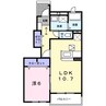 サンビタリア 1LDKの間取り