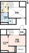 ボナール 1Rの間取り