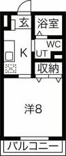 マイプレイス大同 1Kの間取り