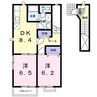 エントピア名和北Ｃ 2DKの間取り