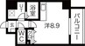 アレーヌコート新瑞橋 1Rの間取り
