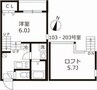 ハーモニーテラス伝馬町 1Kの間取り