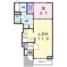 アーバン　ドエル桜　Ｂ 1LDKの間取り