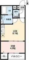T.A明前町A棟 1LDKの間取り