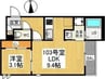 GRANDTIC妙音通 1LDKの間取り