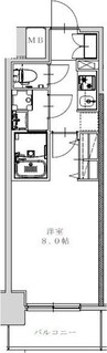 S-RESIDENCE金山altano(アルターノ) 1Kの間取り