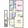 シャンポール砂田 1LDKの間取り