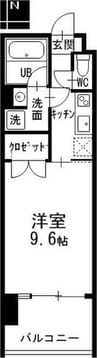弥富通ライズ 1Kの間取り