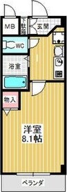 PLAGE　HIMURO 1Kの間取り