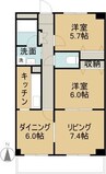 ハーモニアス桜本町 2LDKの間取り