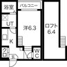 ボヌール桜本町 1Kの間取り