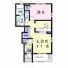サンリット 1LDKの間取り
