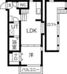 ヴィラ駈上 1LDKの間取り