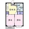 コーポ番水 2DKの間取り