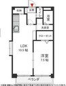 洲山サンヒルズ 1LDKの間取り