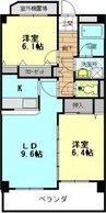 第6田中ビル 2LDKの間取り