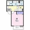 シェーンハイムみどり 1Kの間取り