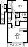 フリーダム 1LDKの間取り