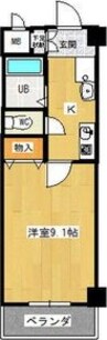 レーベンスI 1Kの間取り