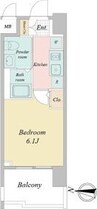 Live Casa堀田 1Kの間取り