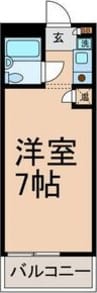 ベルドミール 1Kの間取り