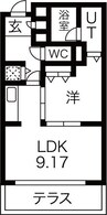 コアプリシード 1LDKの間取り