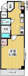 PLAGE　HIMURO 1Kの間取り