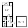 VIDA大同 1Kの間取り