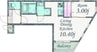 Cherim Luce 新瑞橋 1LDKの間取り