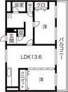 グランプリシード 2LDKの間取り