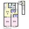 エステートアルファ 2DKの間取り