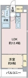 パルテンツア2 1LDKの間取り