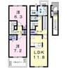 プルメリア 2LDKの間取り