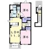 リバーサイドガーデン 2LDKの間取り