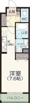 Luxter 柴田 1Kの間取り