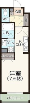 Luxter 柴田 1Kの間取り