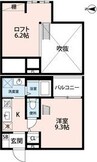 Loup de Mer堀田　 1Rの間取り