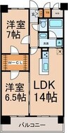ファミール熱田 2LDKの間取り