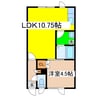 ケンジントン 1LDKの間取り