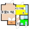 ヴィレッジ芦野 1Kの間取り