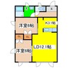 エコーハイツ 2LDKの間取り