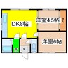 カトレアハイツ 2DKの間取り