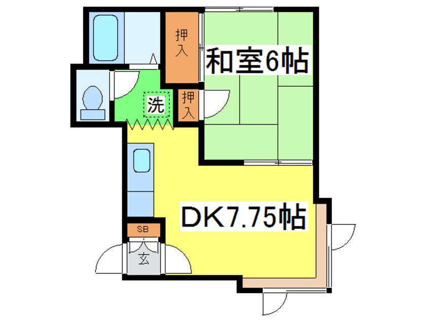 間取図 クインハイツ１０２