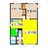 プラザハウスⅢ 2LDKの間取り