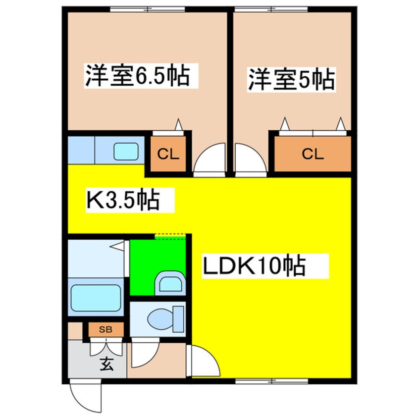 間取図 エーコー大楽毛Ａ