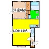 愛国ビレッジ６号館 1LDKの間取り