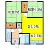 プライム鳥取 2DKの間取り